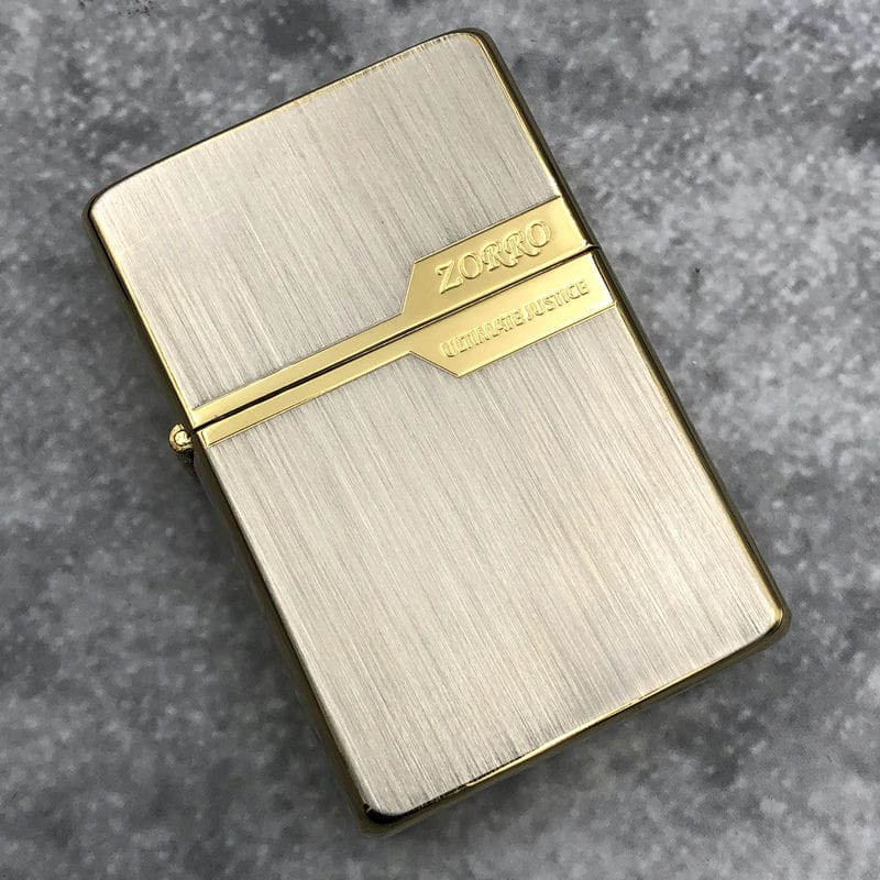 Bật lửa Zorro Ultimate Vân Dọc Viền Vàng - Z91328C - Hình ảnh 2