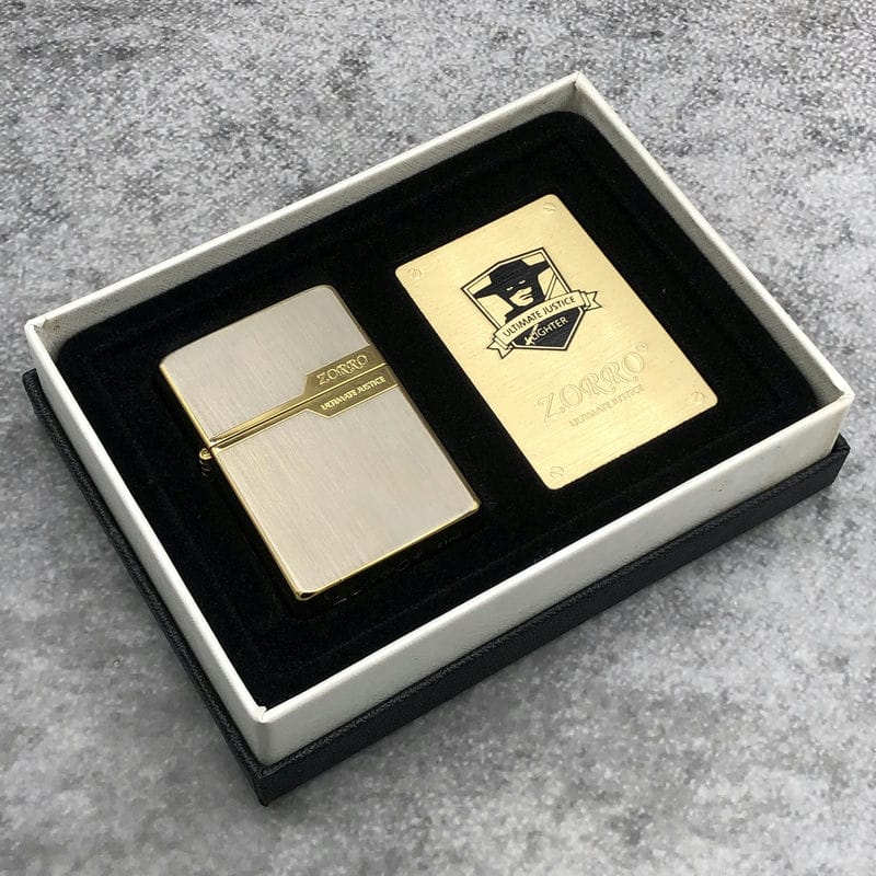 Bật lửa Zorro Ultimate Vân Dọc Viền Vàng - Z91328C - Hình ảnh 4
