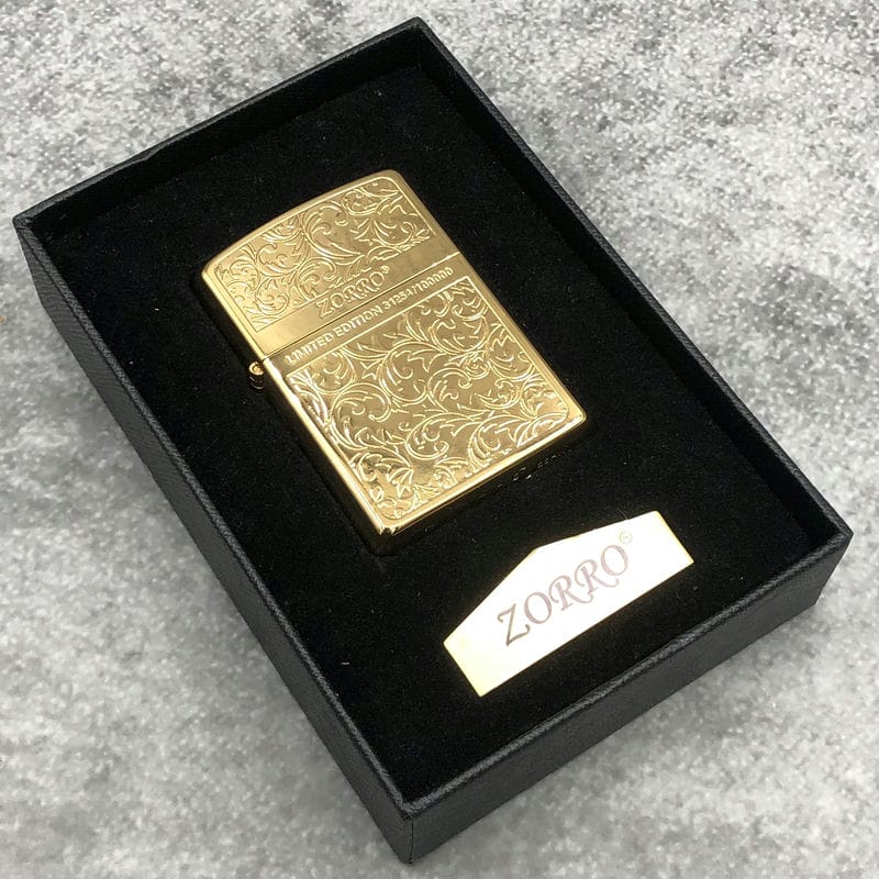 Bật lửa Zorro hoa văn Venetian viền ngang mạ vàng - Z92067C - Hình ảnh 4